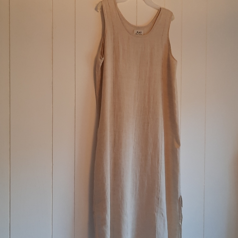 FLAX ladies med tan sleeveless  dress